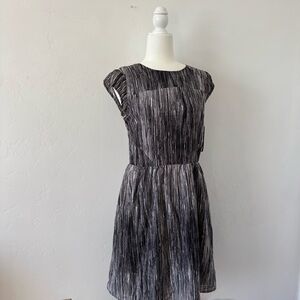 Monochrome Textured Black and Grey Midi Dress Women’s Size Medium